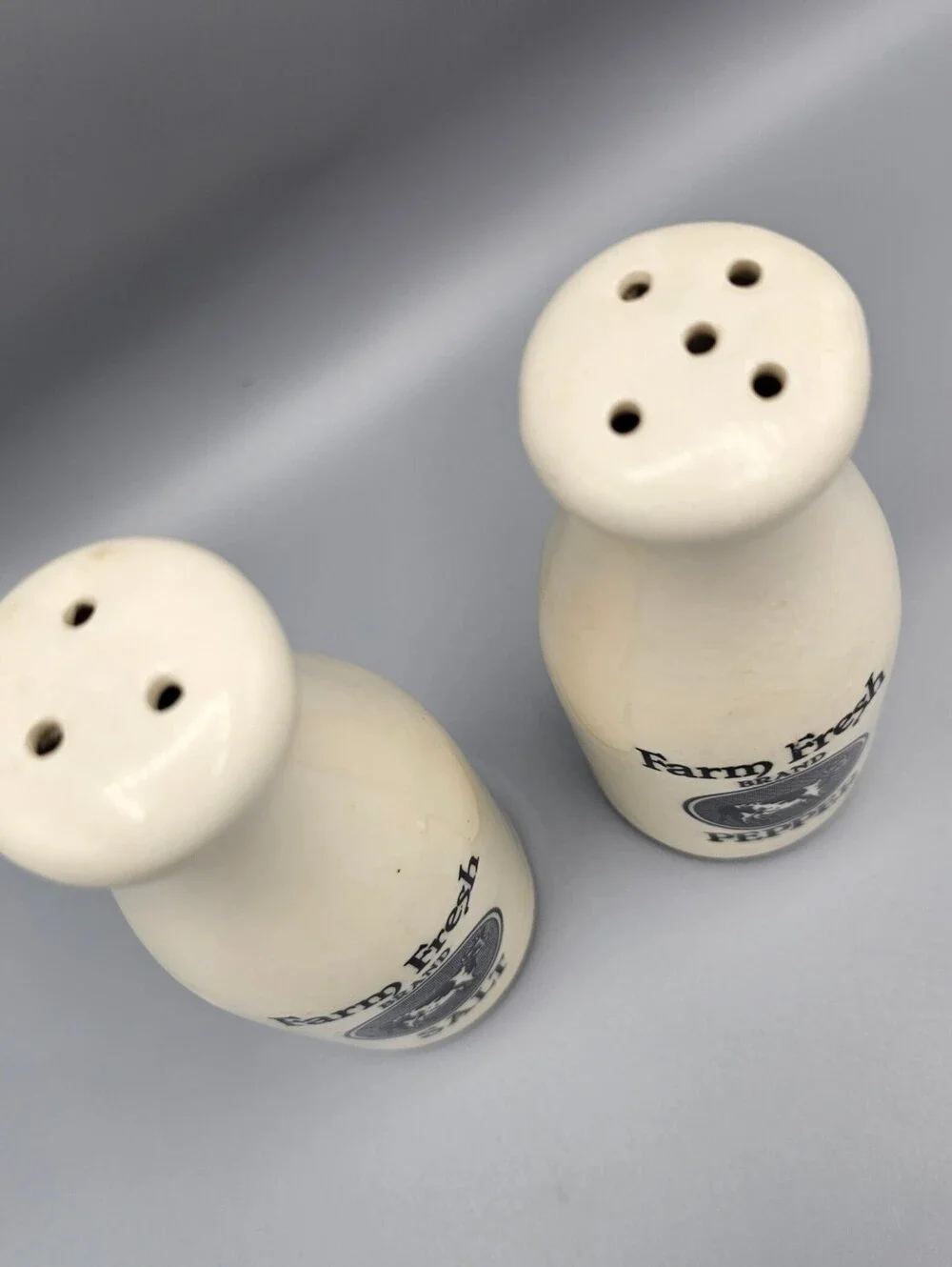 Farm Fresh Brand Salt and Pepper Shakers Ceramic Vintage Style